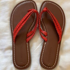 Bernardo Women's Red Braided Leather Sandals